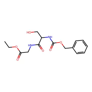 (S)-ethyl 2-(2-(((benzyloxy)carbonyl)amino)-3-hydroxypropanamido)acetate structure