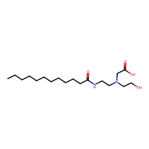 N-(2-dodecanamidoethyl)-N-(2-hydroxyethyl)glycine structure
