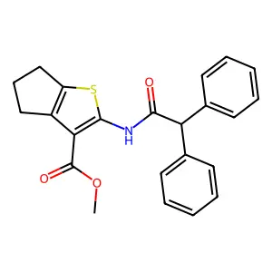 methyl 2-[(2,2-diphenylacetyl)amino]-5,6-dihydro-4H-cyclopenta[b]thiophene-3-carboxylate structure
