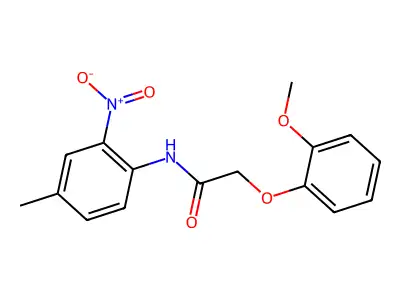 2-(2-methoxyphenoxy)-N-(4-methyl-2-nitrophenyl)acetamide structure