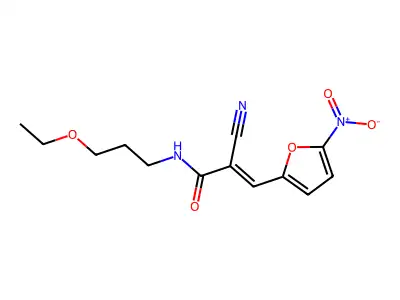 2-cyano-N-(3-ethoxypropyl)-3-(5-nitrofuran-2-yl)prop-2-enamide structure