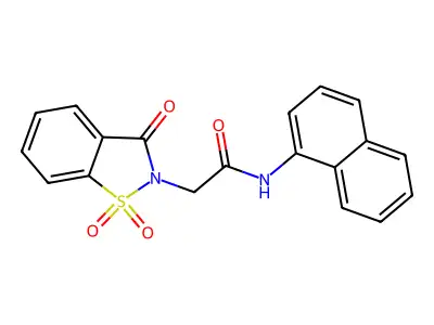 2-(1,1-dioxido-3-oxo-1,2-benzothiazol-2(3H)-yl)-N-(naphthalen-1-yl)acetamide structure