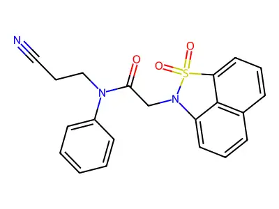 N-(2-cyanoethyl)-2-(2,2-dioxo-2lambda6-thia-3-azatricyclo[6.3.1.04,12]dodeca-1(11),4,6,8(12),9-pentaen-3-yl)-N-phenylacetamide structure
