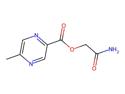 2-Amino-2-oxoethyl 5-methylpyrazine-2-carboxylate structure