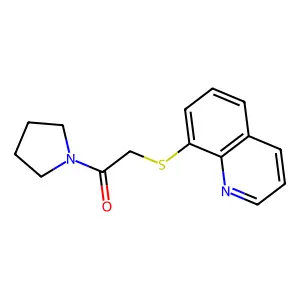 1-(1-Pyrrolidinyl)-2-(8-quinolinylthio)ethanone structure