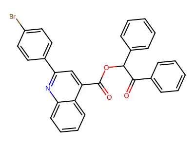 2-Oxo-1,2-diphenylethyl 2-(4-bromophenyl)-4-quinolinecarboxylate structure