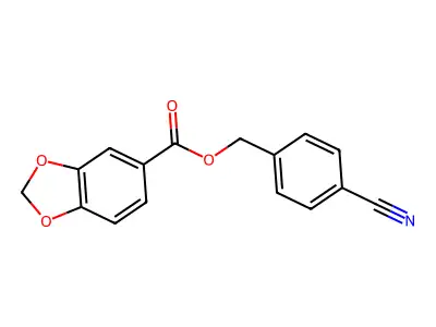 (4-Cyanophenyl)methyl 1,3-benzodioxole-5-carboxylate structure