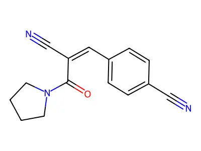 4-[2-Cyano-2-(pyrrolidine-1-carbonyl)eth-1-en-1-yl]benzonitrile structure