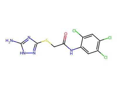 2-[(5-amino-1H-1,2,4-triazol-3-yl)sulfanyl]-N-(2,4,5-trichlorophenyl)acetamide structure