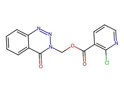(4-Oxo-3,4-dihydro-1,2,3-benzotriazin-3-yl)methyl 2-chloropyridine-3-carboxylate structure