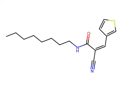 2-cyano-N-octyl-3-thiophen-3-ylprop-2-enamide structure