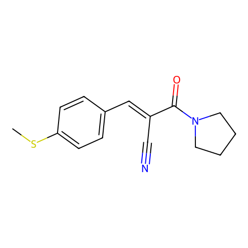3-[4-(Methylsulfanyl)phenyl]-2-(pyrrolidine-1-carbonyl)prop-2-enenitrile structure