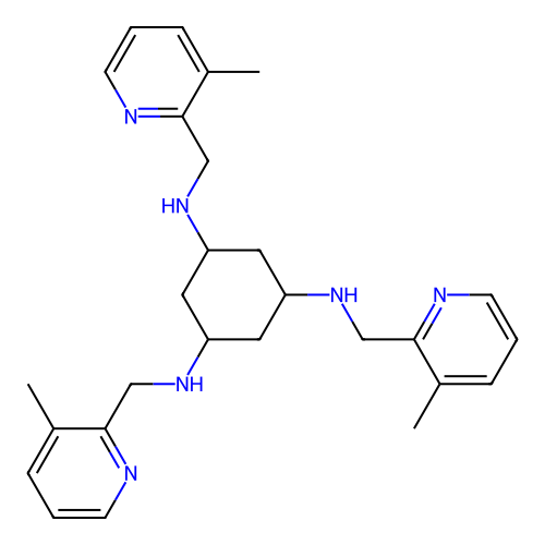 1-N,3-N,5-N-tris[(3-methylpyridin-2-yl)methyl]cyclohexane-1, structure