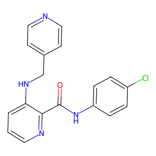 N-(4-chlorophenyl)-3-(pyridin-4-ylmethylamino)picolinamide structure