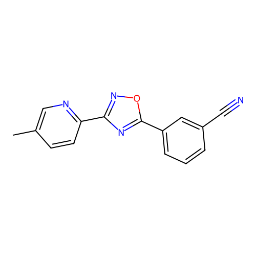 3-(5-Methyl-pyrid-2-yl)-5-(3-cyanophenyl)-1,2,4-oxadiazole structure