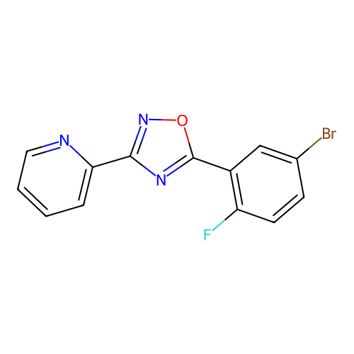 3-(Pyridin-2-yl)-5-(5-bromo-2-fluorophenyl)-1,2,4-oxadiazole structure