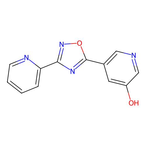 3-(2-Pyridyl)-5-(5-hydroxypyrid-3-yl)-1,2,4-oxadiazole structure