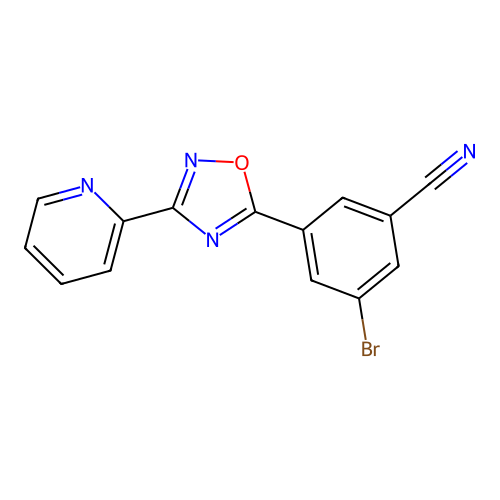 3-(2-Pyridyl)-5-(3-bromo-5-cyanophenyl)-1,2,4-oxadiazole structure