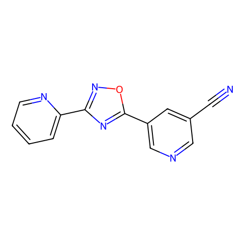 3-(Pyridin-2-yl)-5-(5-cyano-pyrid-3-yl)-1,2,4-oxadiazole structure
