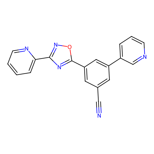 3-(2-Pyridyl)-5-(3-cyano-5-(3-pyridyl)phenyl)-1,2,4-oxadiazole structure