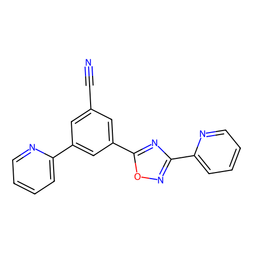 3-(2-Pyridyl)-5-(3-cyano-5-(2-pyridyl)phenyl)-1,2,4-oxadiazole structure