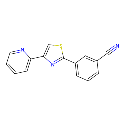 2-(3-Cyanophenyl)-4-(pyridin-2-yl)-1,3-thiazole structure