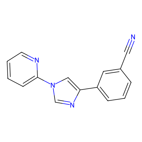 4-(3-cyanophenyl)-1-(2-pyridyl)-1H-imidazole structure