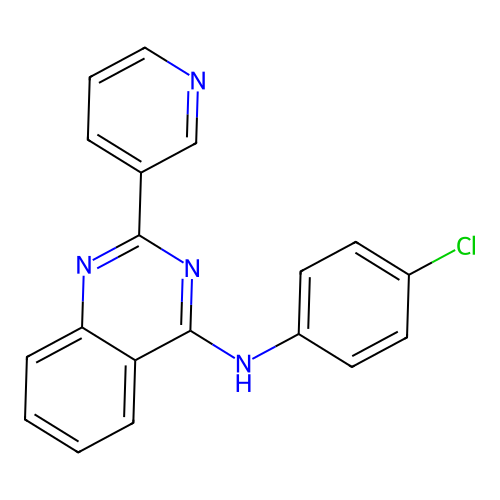 N-(4-chlorophenyl)-2-(pyridin-3-yl)quinazolin-4-amine structure
