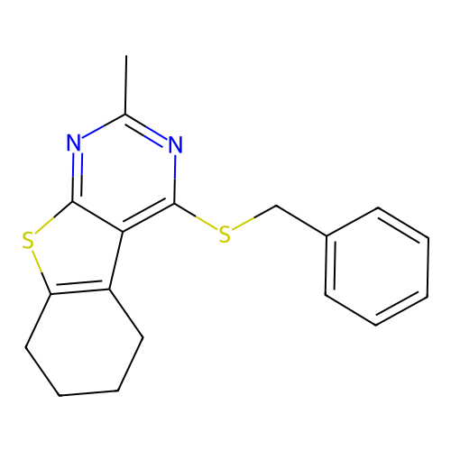 4-(Benzylsulfanyl)-2-methyl-5,6,7,8-tetrahydro[1]benzothieno[2,3-d]pyrimidine structure