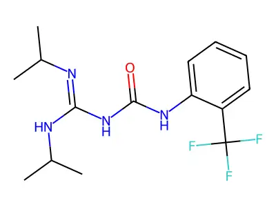 1-[bis(propan-2-ylamino)methylidene]-3-[2-(trifluoromethyl)phenyl]urea structure