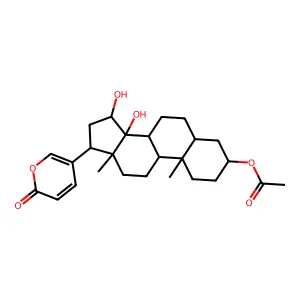 3-(Acetyloxy)-14,15-dihydroxybufa-20,22-dienolide structure