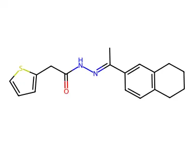 N-[1-(5,6,7,8-tetrahydronaphthalen-2-yl)ethylideneamino]-2-thiophen-2-ylacetamide structure