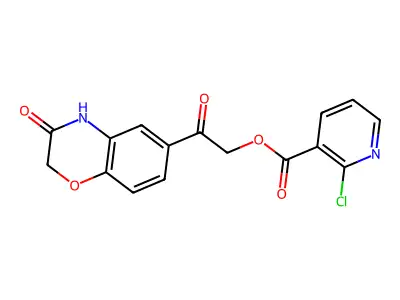 [2-oxo-2-(3-oxo-4H-1,4-benzoxazin-6-yl)ethyl] 2-chloropyridine-3-carboxylate structure
