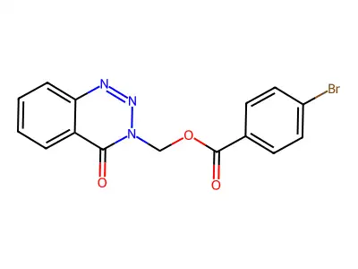 (4-oxobenzo[d][1,2,3]triazin-3(4H)-yl)methyl 4-bromobenzoate structure