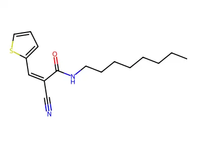 2-cyano-N-octyl-3-(thiophen-2-yl)prop-2-enamide structure