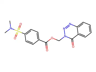 (4-Oxo-1,2,3-benzotriazin-3-yl)methyl 4-(dimethylsulfamoyl)benzoate structure