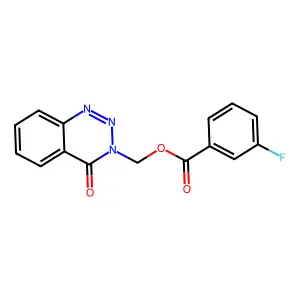 (4-Oxo-1,2,3-benzotriazin-3-yl)methyl 3-fluorobenzoate structure