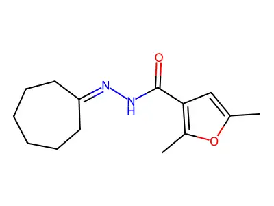 N-(cycloheptylideneamino)-2,5-dimethylfuran-3-carboxamide structure