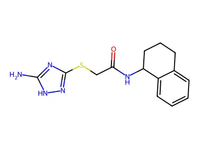 2-[(5-amino-1H-1,2,4-triazol-3-yl)sulfanyl]-N-(1,2,3,4-tetrahydronaphthalen-1-yl)acetamide structure