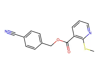 (4-Cyanophenyl)methyl 2-(methylsulfanyl)pyridine-3-carboxylate structure