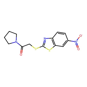 2-[(6-Nitro-1,3-benzothiazol-2-yl)sulfanyl]-1-(pyrrolidin-1-yl)ethanone structure