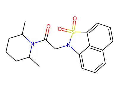 1-(2,6-dimethylpiperidin-1-yl)-2-(2,2-dioxo-2lambda6-thia-3-azatricyclo[6.3.1.04,12]dodeca-1(11),4,6,8(12),9-pentaen-3-yl)ethanone structure