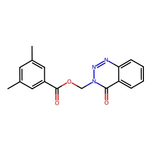 (4-oxobenzo[d][1,2,3]triazin-3(4H)-yl)methyl 3,5-dimethylbenzoate structure