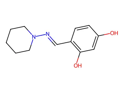 4-((Piperidin-1-ylimino)methyl)benzene-1,3-diol structure