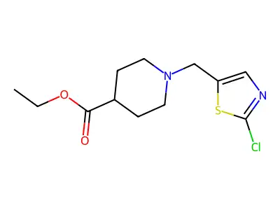 Ethyl 1-[(2-chloro-1,3-thiazol-5-yl)methyl]-4-piperidinecarboxylate structure