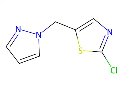 2-chloro-5-(1H-pyrazol-1-ylmethyl)-1,3-thiazole structure