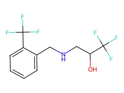 1,1,1-Trifluoro-3-[[[2-(trifluoromethyl)phenyl]methyl]amino]-2-propanol structure