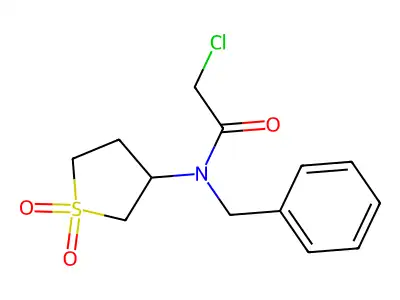N-benzyl-2-chloro-N-(1,1-dioxo-1lambda6-thiolan-3-yl)acetamide structure