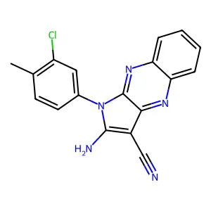 2-Amino-1-(3-chloro-4-methylphenyl)pyrrolo[3,2-b]quinoxaline-3-carbonitrile structure