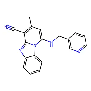 3-Methyl-1-(pyridin-3-ylmethylamino)pyrido[1,2-a]benzimidazole-4-carbonitrile structure